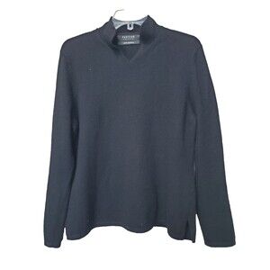 Parisian Signature Black 100% Cashmere Long Sleeve Sweater Size Large